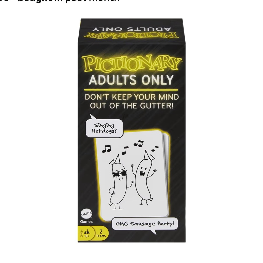 5/$25 Mattel Pictionary Adults Only Game - Black and Yellow